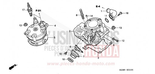 CYLINDER/CYLINDER HEAD (CR125R4) CR125R4 de 2004